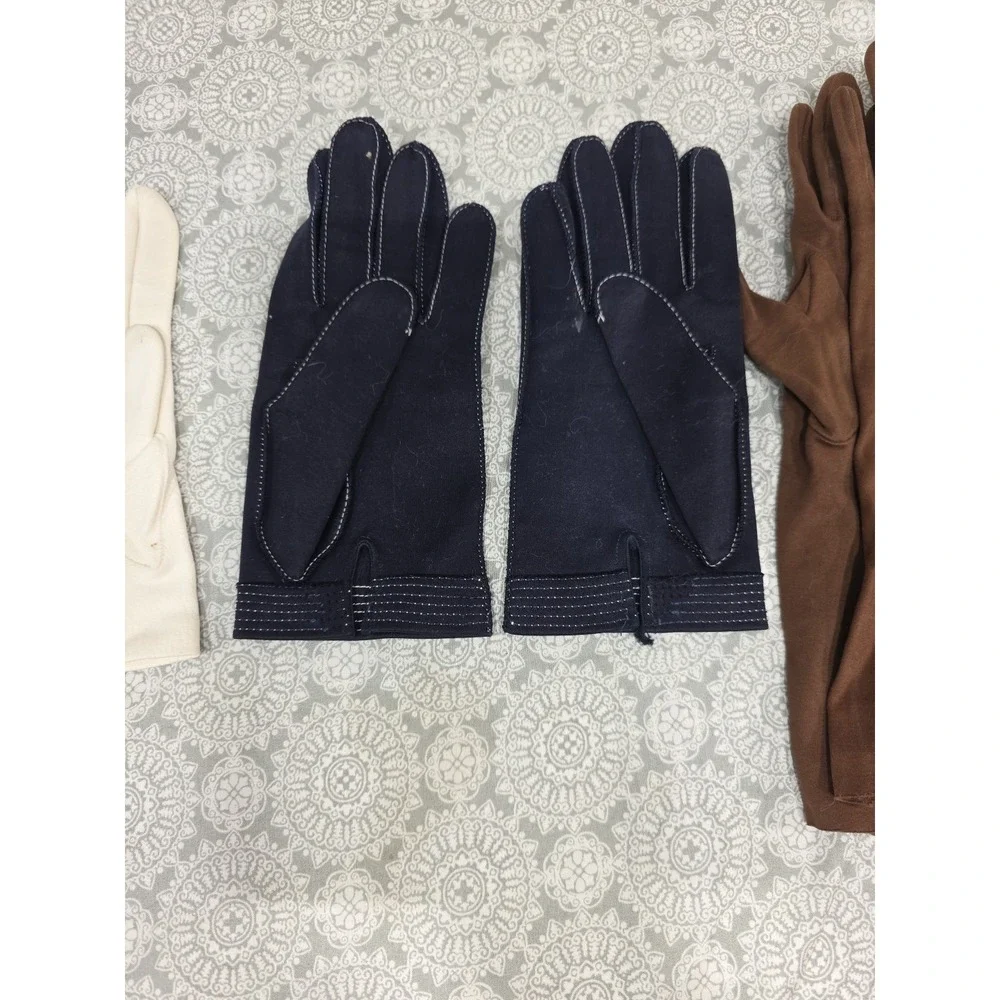 Vintage Opera Gloves Set White Black Brown Long Formal‎ Evening Party Driving